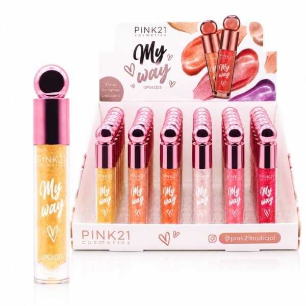 Pink 21 Lip Gloss My Way Glitter - CS4840 - Box 24 Un