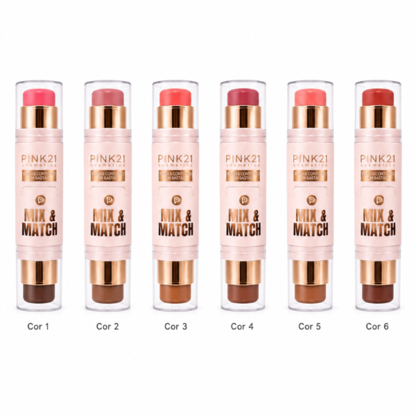Pink 21 Mix & Match Blush e Contorno em Bastão - CS6124 - Box 24 Un