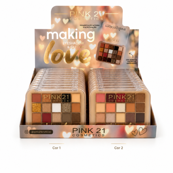 Pink 21 Paleta Sombra e Glitter Making Love - CS3634 - Box 24 Un