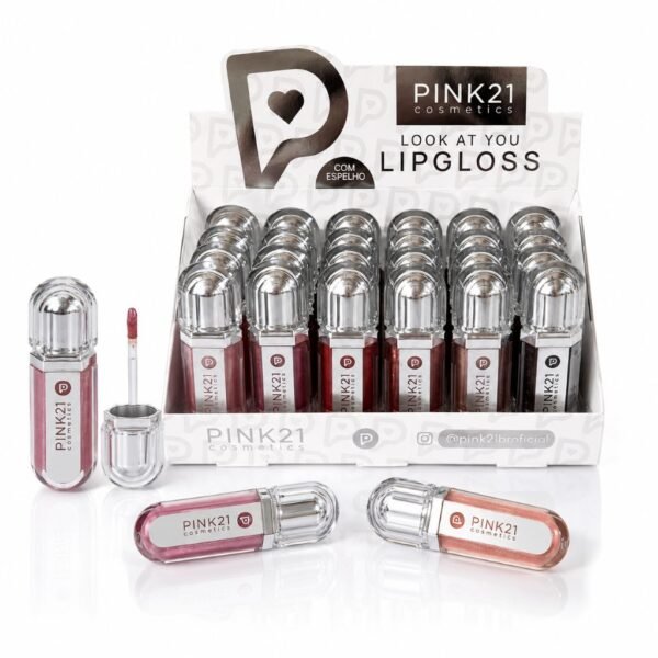 Pink 21 Look At You Lip Gloss com Espelho - CS6720 - Box 24 Un