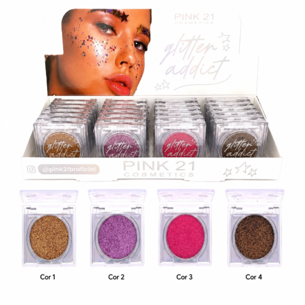Pink 21 Glitter Prensado Addict B - CS4293 - Box 24 Un