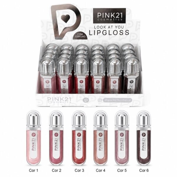 Pink 21 Look At You Lip Gloss com Espelho - CS6720 - Box 24 Un