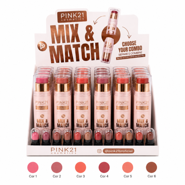 Pink 21 Mix & Match Blush e Contorno em Bastão - CS6124 - Box 24 Un