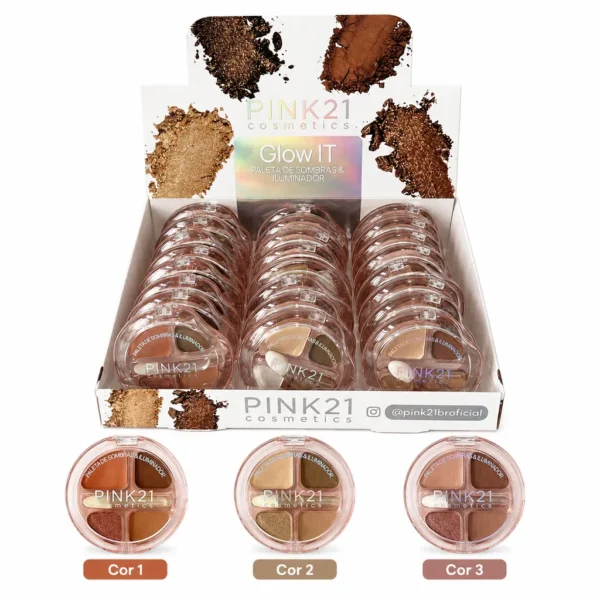 Pink 21 Glow It Paleta de Sombras e Iluminador - CS6389 - Box 24 Un