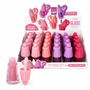 dc70da3a0973b06a06658c611fcda20f.jpg Pink 21 Lip Gloss Effect Shiny - CS5642 - Box 24 Un