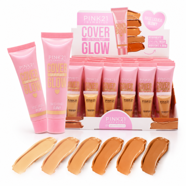 Pink 21 Base Líquida Cover Glow - CS5386 - Box 24 Un