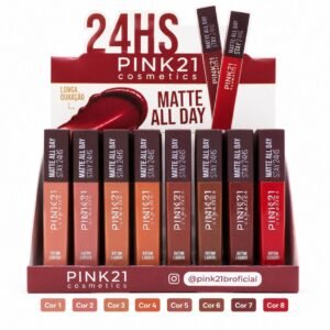 ec3ff9232adbeac6321e7f61f4f3ea09.jpg Pink 21 Matte All Day 24hs Batom Líquido - CS5396 - Box 48 Un