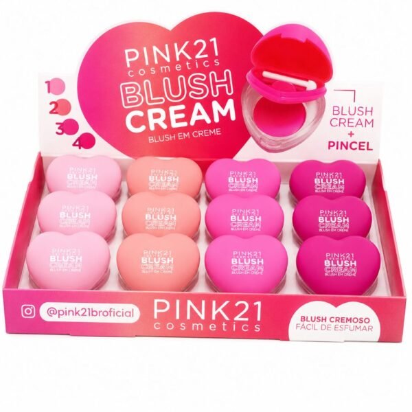 Pink 21 Blush em Creme com Pincel - CS6079 - Box 12 Un