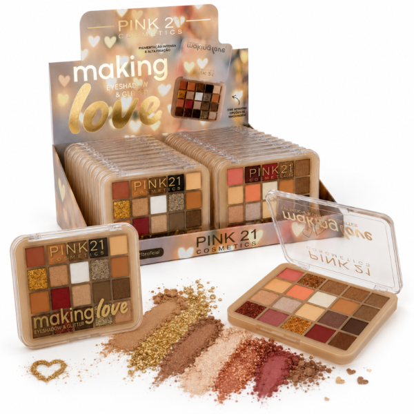 Pink 21 Paleta Sombra e Glitter Making Love - CS3634 - Box 24 Un