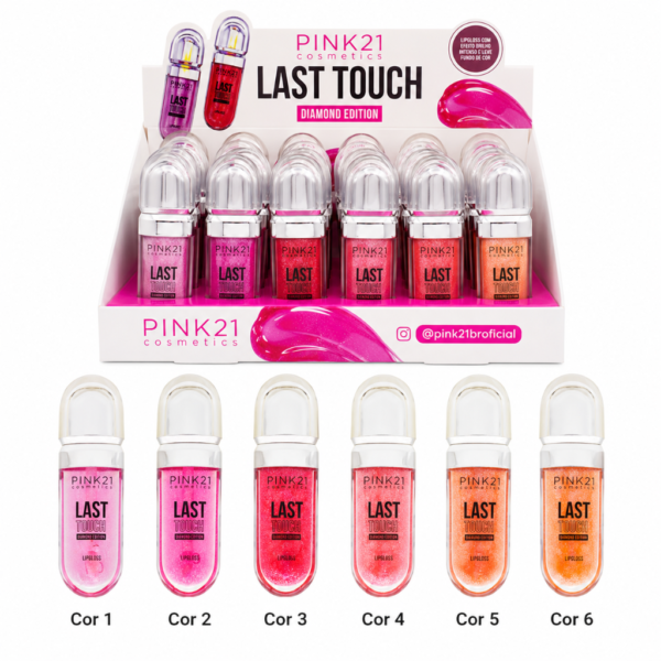 Pink 21 Lip Gloss Glitter Last Touch Diamond - CS4846 - Box 24 Un