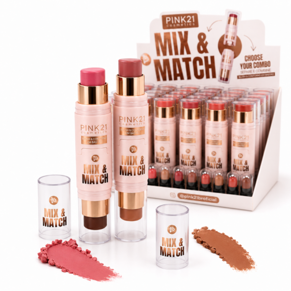 Pink 21 Mix & Match Blush e Contorno em Bastão - CS6124 - Box 24 Un