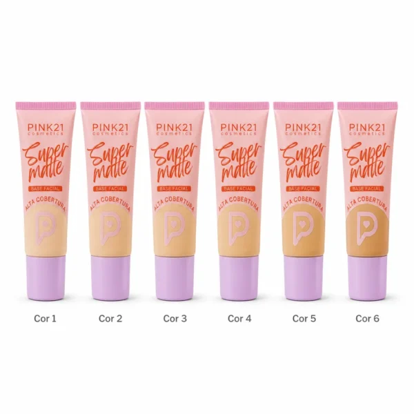168e0c6d8f9ed1c782555ce038c5ed13.webp Pink 21 Super Matte Base Facial Alta Cobertura - CS6430 - Box 24 Un