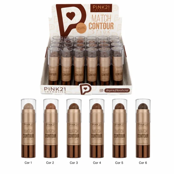 4252673d83a65ca6a876778b93b8cf93.webp Pink 21 Match Contour Stick Contorno em Bastão - CS6890 - Box 24 Un