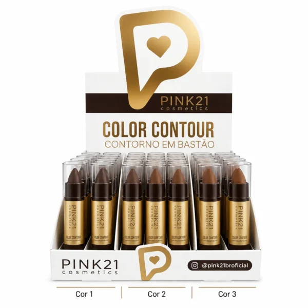 f1a26cf8ea08fc873369bf8494bb8b21.webp Pink 21 Color Contour Contorno em Bastão - CS6802 - Box 48 Un