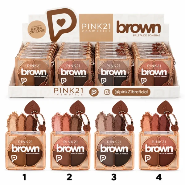 00876abcc3db01c45671adbe9b805802.webp Pink 21 Brown Paleta de Sombras - CS7092 - Box 24 Un