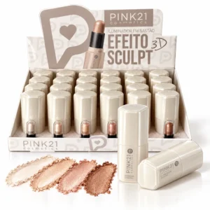 Pink 21 Iluminador em Bastão Efeito 3D Sculpt - CS6896 - Box 24 Un