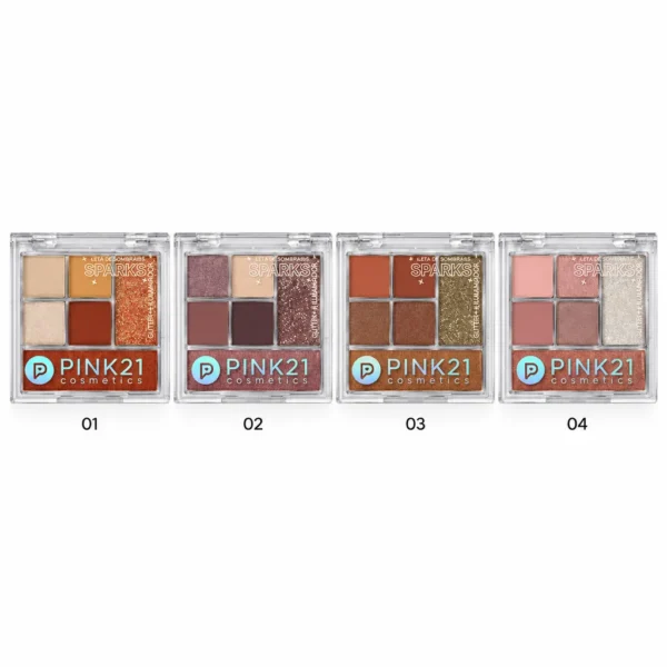 063a2d73c06536bd90fb09cef9faf15d.webp Pink 21 Sparks Paleta de Sombras + Iluminador + Glitter - CS6473 - Box 24 Un
