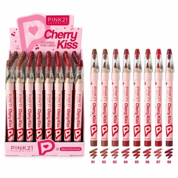 Pink 21 Cherry Kiss Contorno para Lábios - CS6885 - Box 48 Un