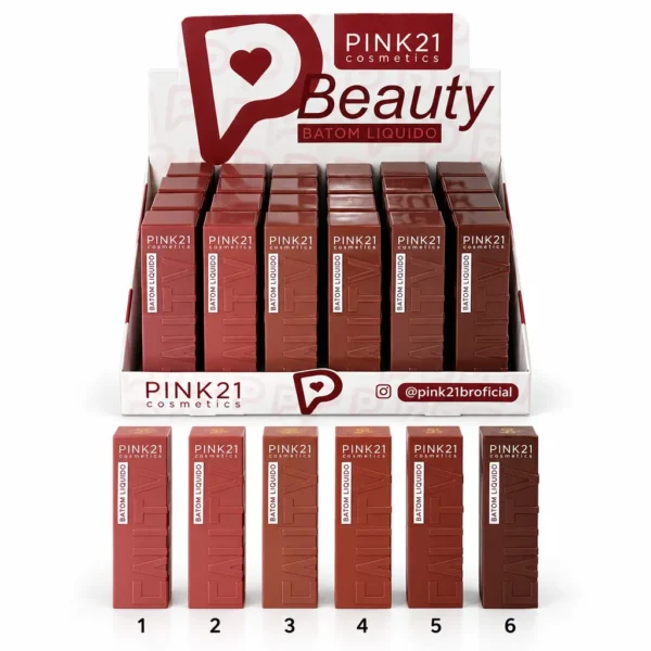 Pink 21 Beauty Batom Líquido - CS6669 - Box 24 Un