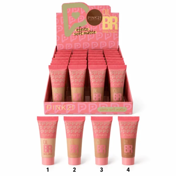Pink 21 Oil BB Base Facial Efeito Soft Matte - CS6917 - Box 24 Un