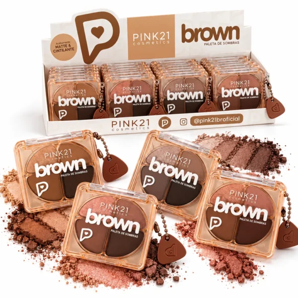 45c3e77b76762e4905fac9f1998f214f.webp Pink 21 Brown Paleta de Sombras - CS7092 - Box 24 Un