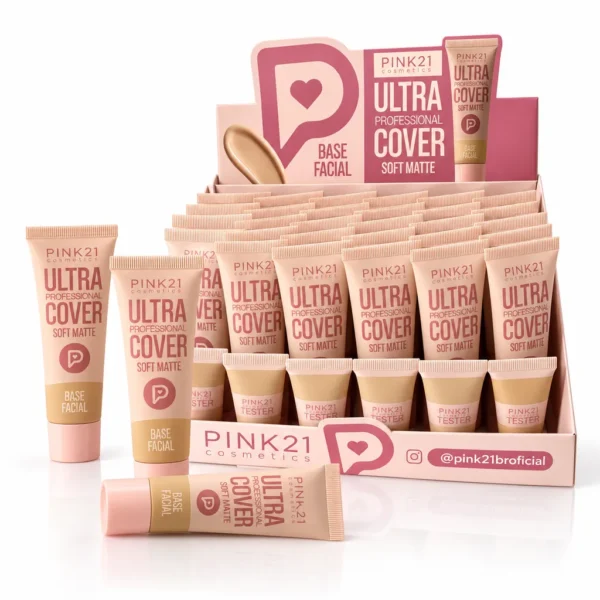Pink 21 Base Facial Ultra Professional Cover Soft Matte - CS6323 - Box 24 Un