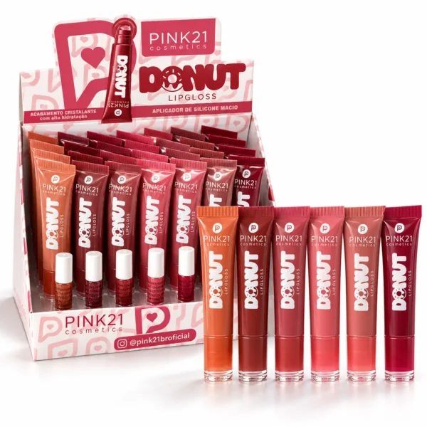 Pink 21 Donut Lip Gloss - CS7116 - Box 24 Un