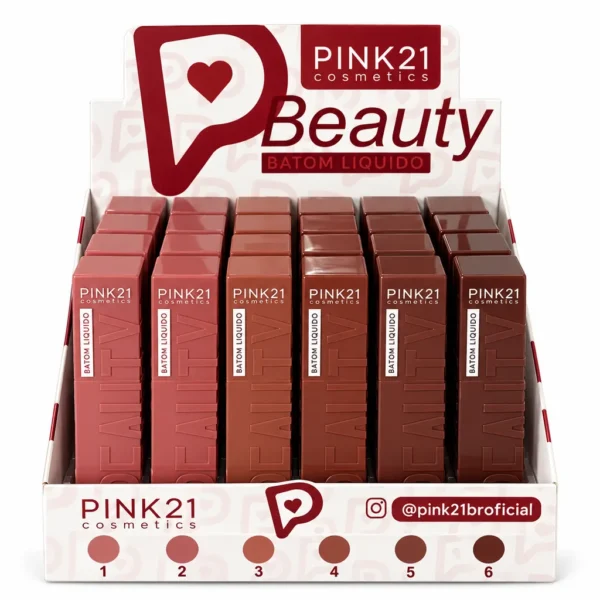 Pink 21 Beauty Batom Líquido - CS6669 - Box 24 Un