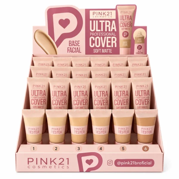 Pink 21 Base Facial Ultra Professional Cover Soft Matte - CS6323 - Box 24 Un