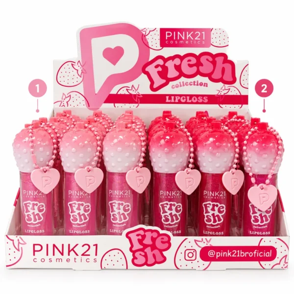Pink 21 Fresh Collection Lip Gloss - CS6798 - Box 24 Un