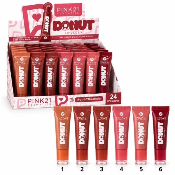 Pink 21 Donut Lip Gloss - CS7116 - Box 24 Un