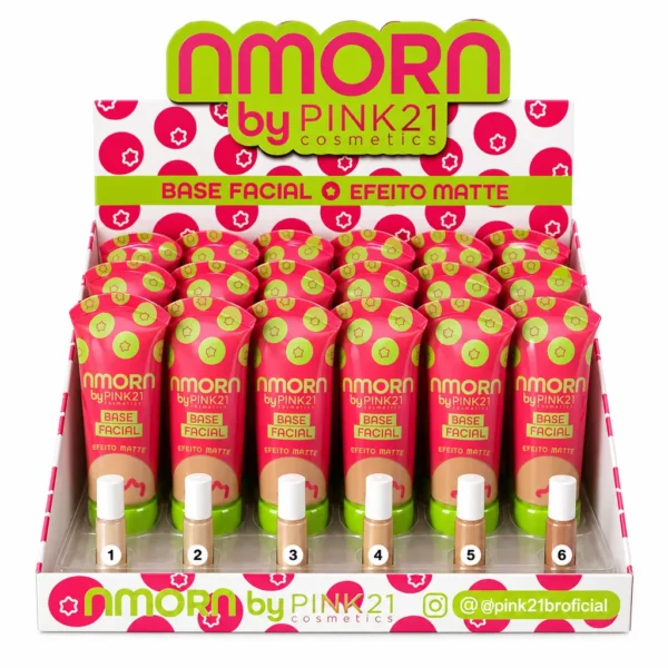 Pink 21 Amora Base Facial Efeito Matte - CS6942 - Box 24 Un