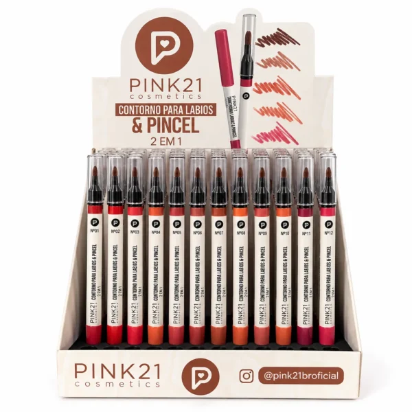 d528f606d9f5dafb9b7dcf4b0d3e2308.webp Pink 21 Contorno para Lábios & Pincel 2 em 1 - CS6578 - Box 48 Un