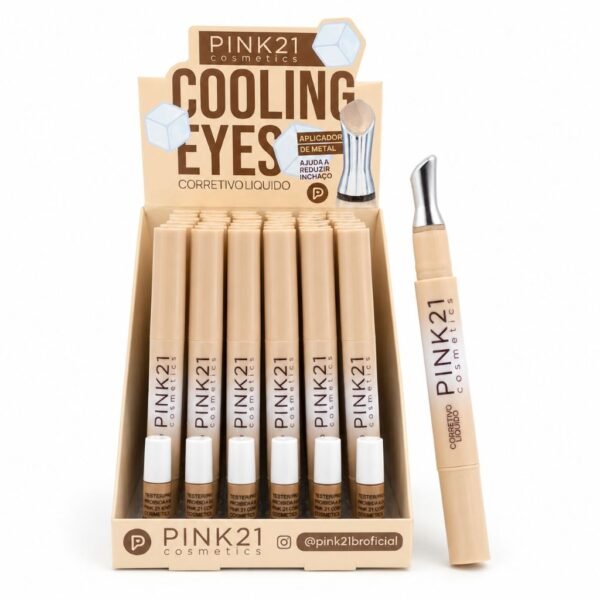 d59a3cda5a9d2429c402fd974f0adf75.jpg Pink 21 Cooling Eyes Corretivo Líquido - CS6644 - Box 48 Un
