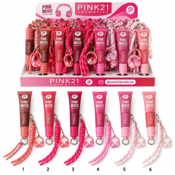 Pink 21 Pink Music Lip Gloss - CS7087 - Box 24 Un