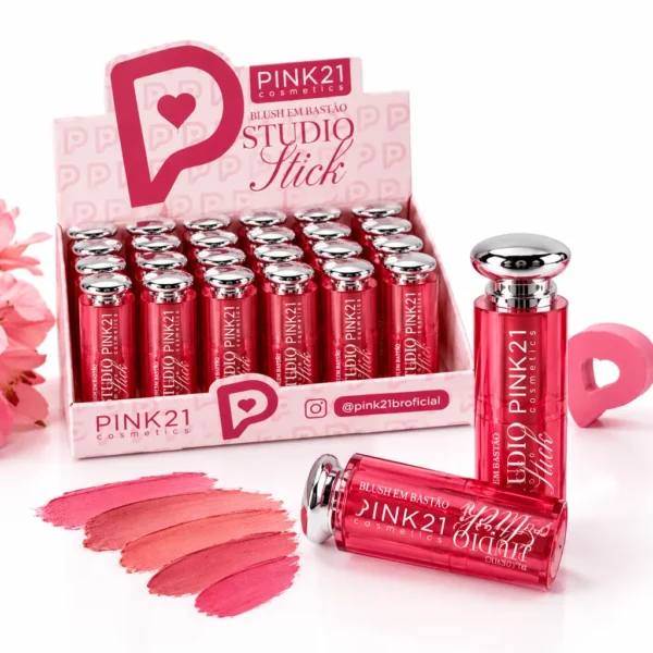 Pink 21 Studio Stick Blush em Bastão - CS6908 - Box 24 Un