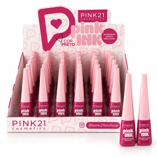 Pink 21 Pink Ink Delineador Líquido Preto - CS6913 - Box 24 Un
